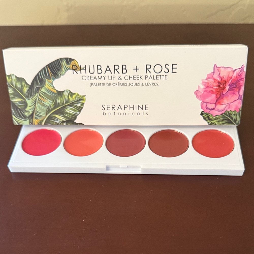 NWT Seraphine Rhubarb & Rose Creamy Lip and Cheek Palette